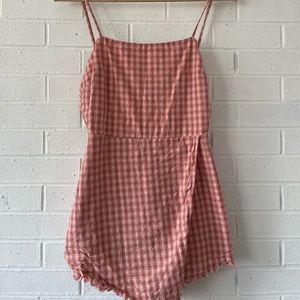 Pink gingham romper